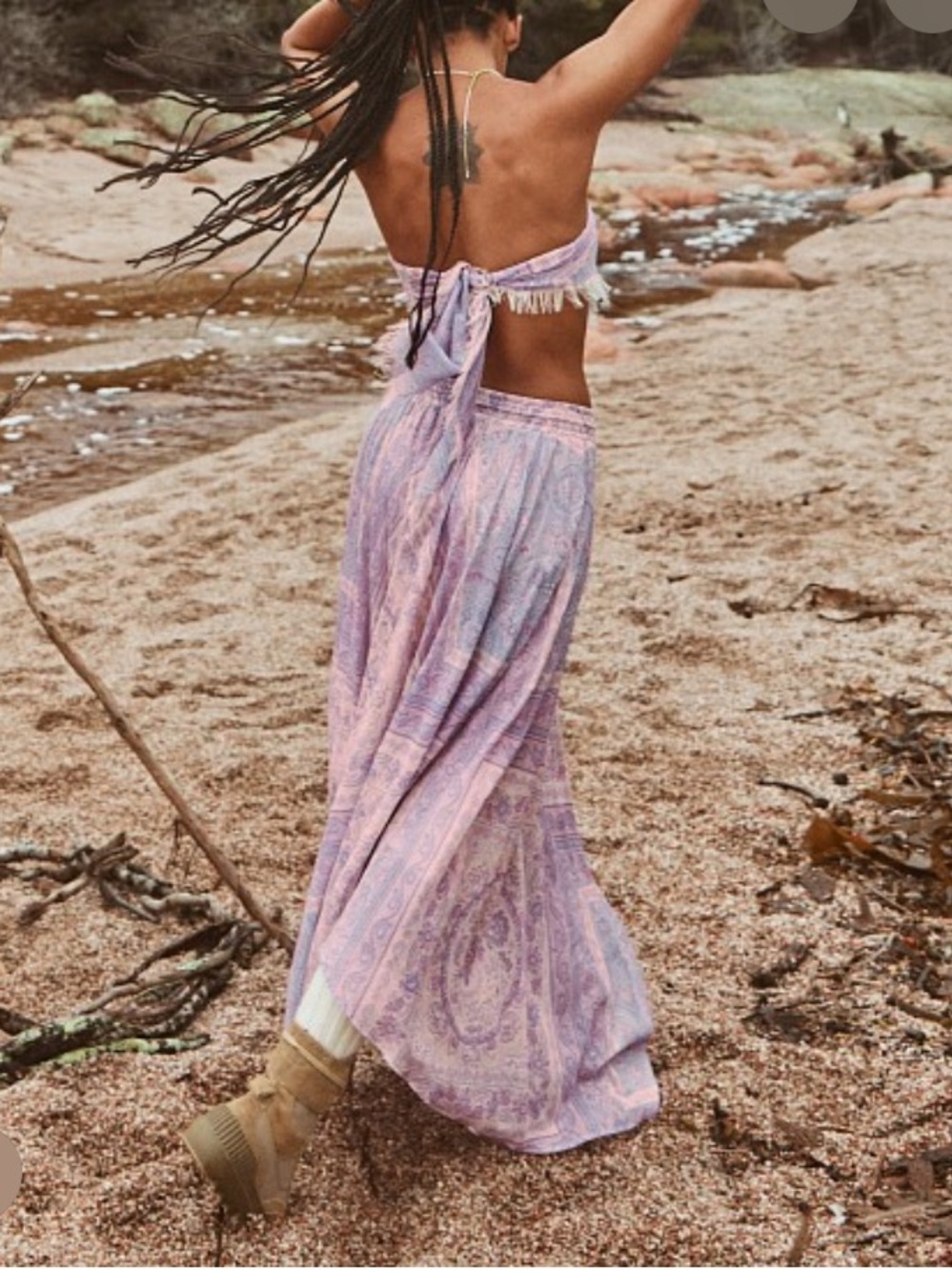 Spell Farrah half moon maxi skirt